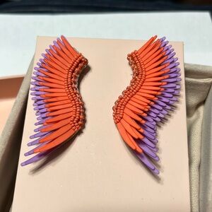 Madeline Earrings - Coral and Purple